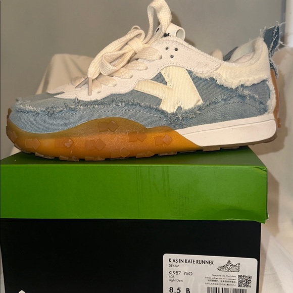 Kate Spade Denim Blue and White Sneakers - Picture 2 of 4